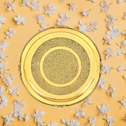 Brass Thali Embose 0.6kg - PUSHMYCART
