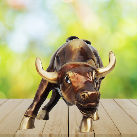 Brass Bull Idol Medium With Antique Finish 6.66Kg - PUSHMYCART