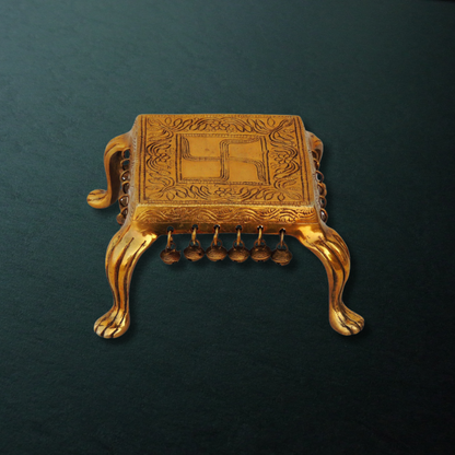Brass Chowki For God Idol Statue 1.46Kg - PUSHMYCART