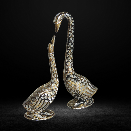 Brass Duck Pair Statue 0.54kg - PUSHMYCART