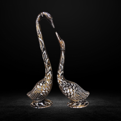 Brass Duck Pair Statue 0.72kg - PUSHMYCART