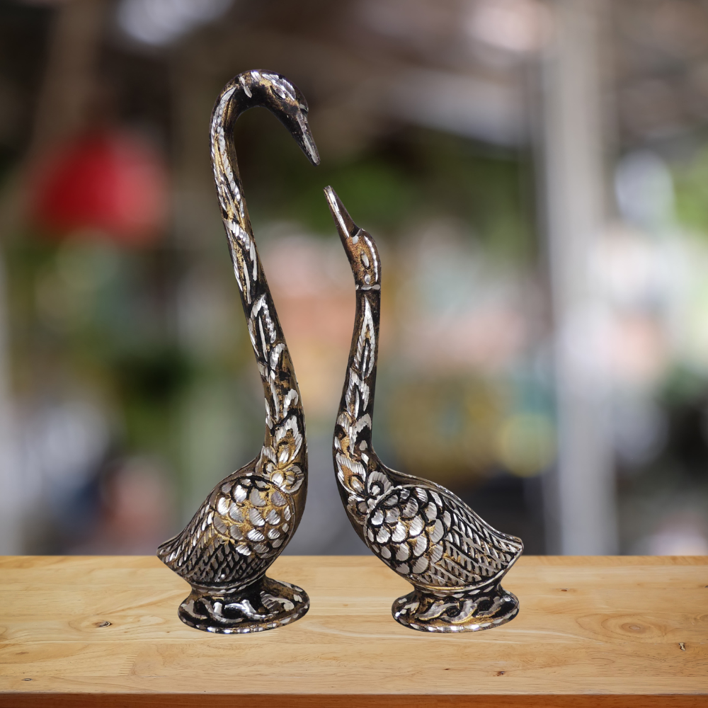 Brass Duck Pair Statue 0.72kg - PUSHMYCART
