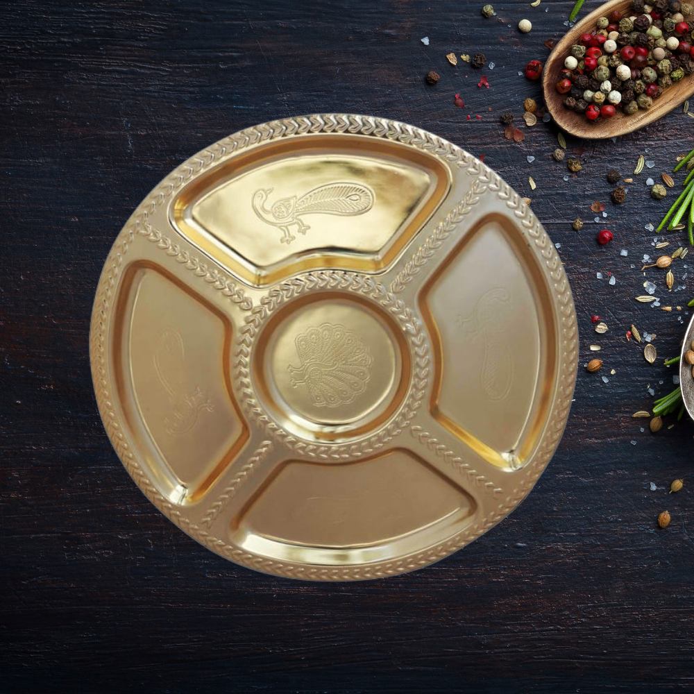 Brass Bhojan Thal 0.57 Kg - PUSHMYCART
