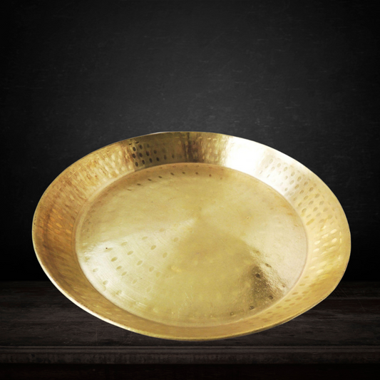 Brass Parat Gahari Deep Thali 2.34Kg - PUSHMYCART