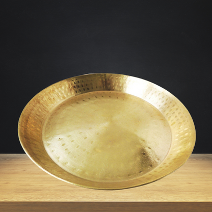 Brass Parat Gahari Deep Thali 2.34Kg - PUSHMYCART