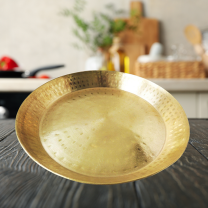 Brass Parat Gahari Deep Thali 2.34Kg - PUSHMYCART