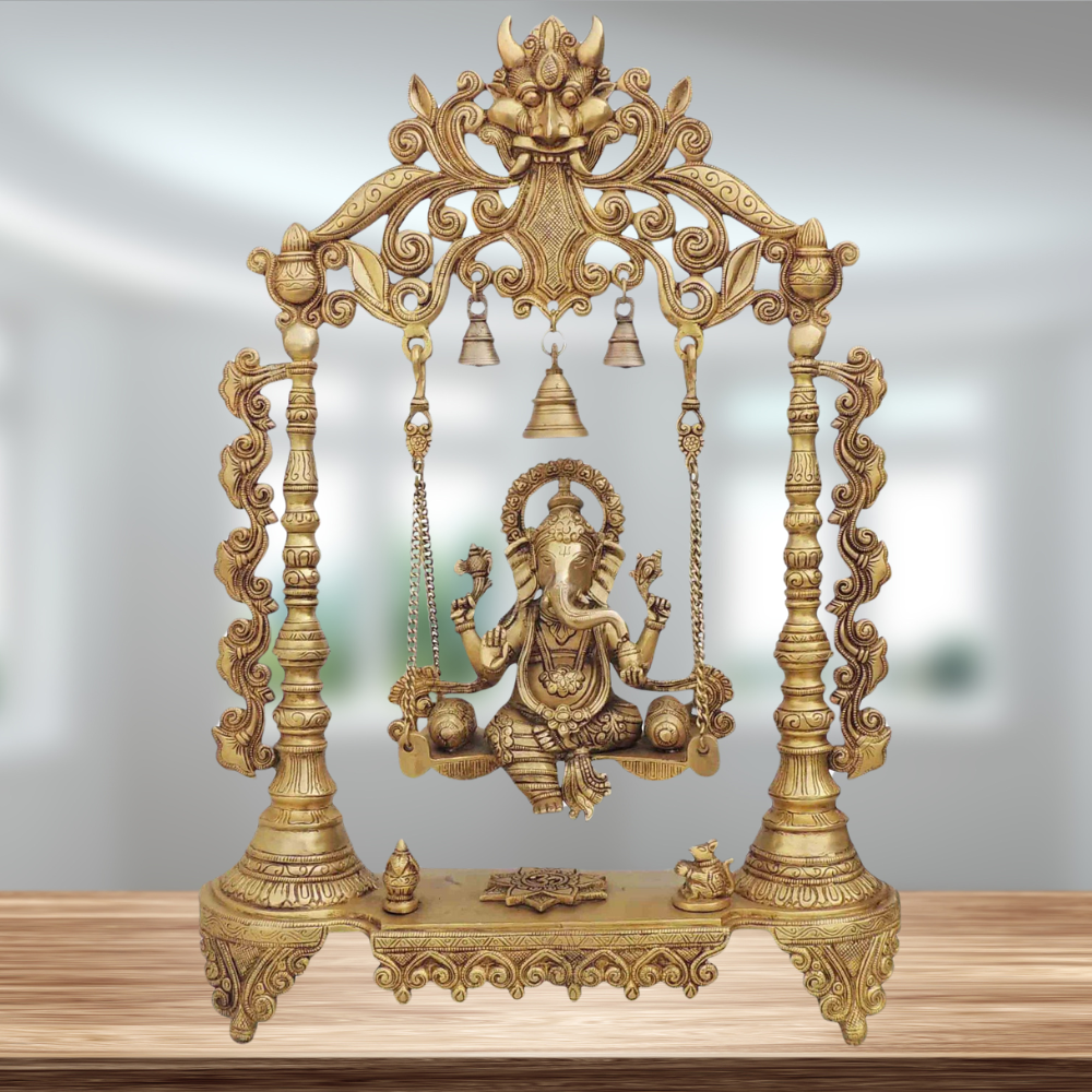 Brass Ganesh Ji God Idol Statue 15.78Kg - PUSHMYCART