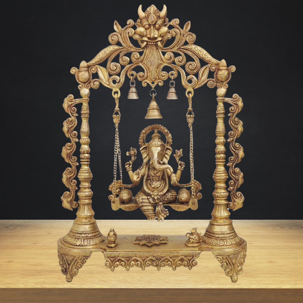 Brass Ganesh Ji God Idol Statue 15.78Kg - PUSHMYCART