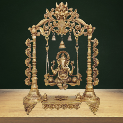 Brass Ganesh Ji God Idol Statue 15.78Kg - PUSHMYCART