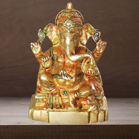 Brass Ganesh Colour 1.27kg - PUSHMYCART