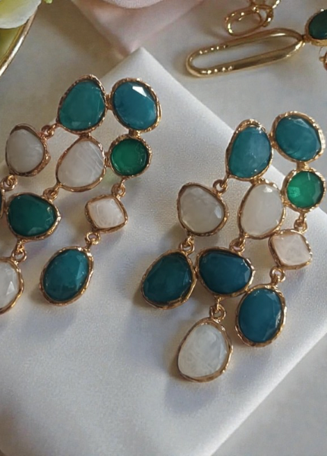 Dhaga Ocean Muse Light Weight Stone Drop Earrings