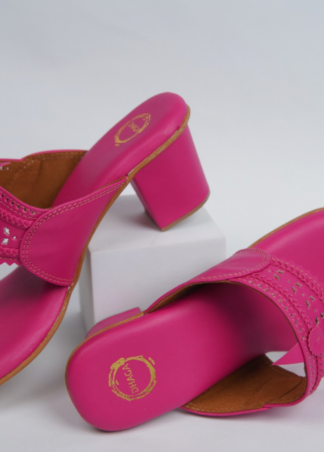 Dhaga Fuchsia Block Heel for Women
