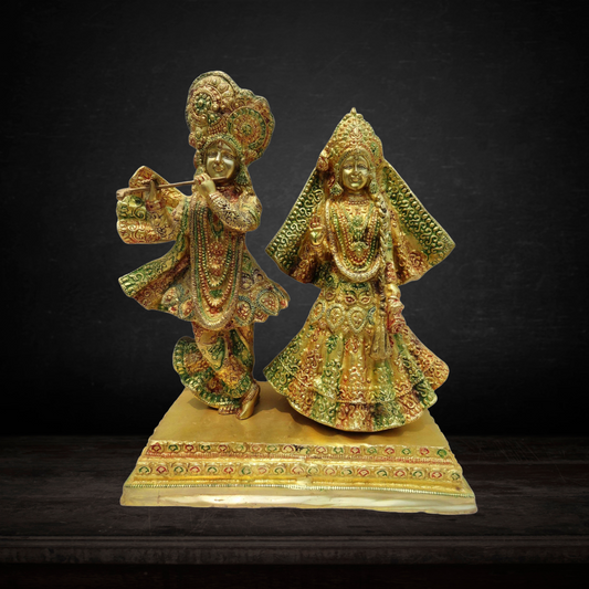 Brass Radha Krishan Pair 15.846kg - PUSHMYCART