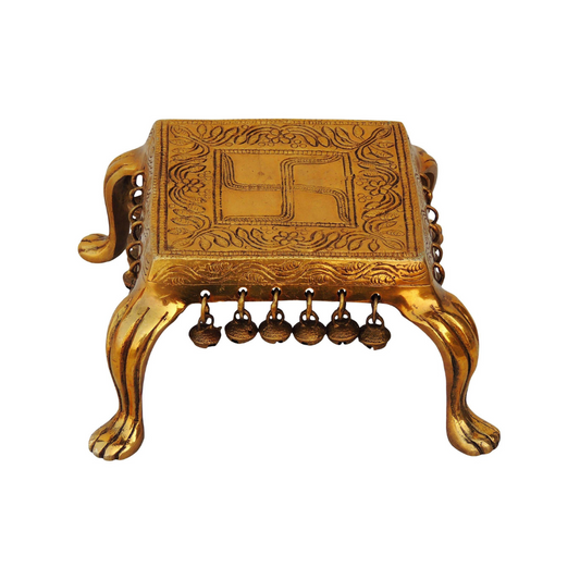 Brass Chowki For God Idol Statue 1.46Kg - PUSHMYCART