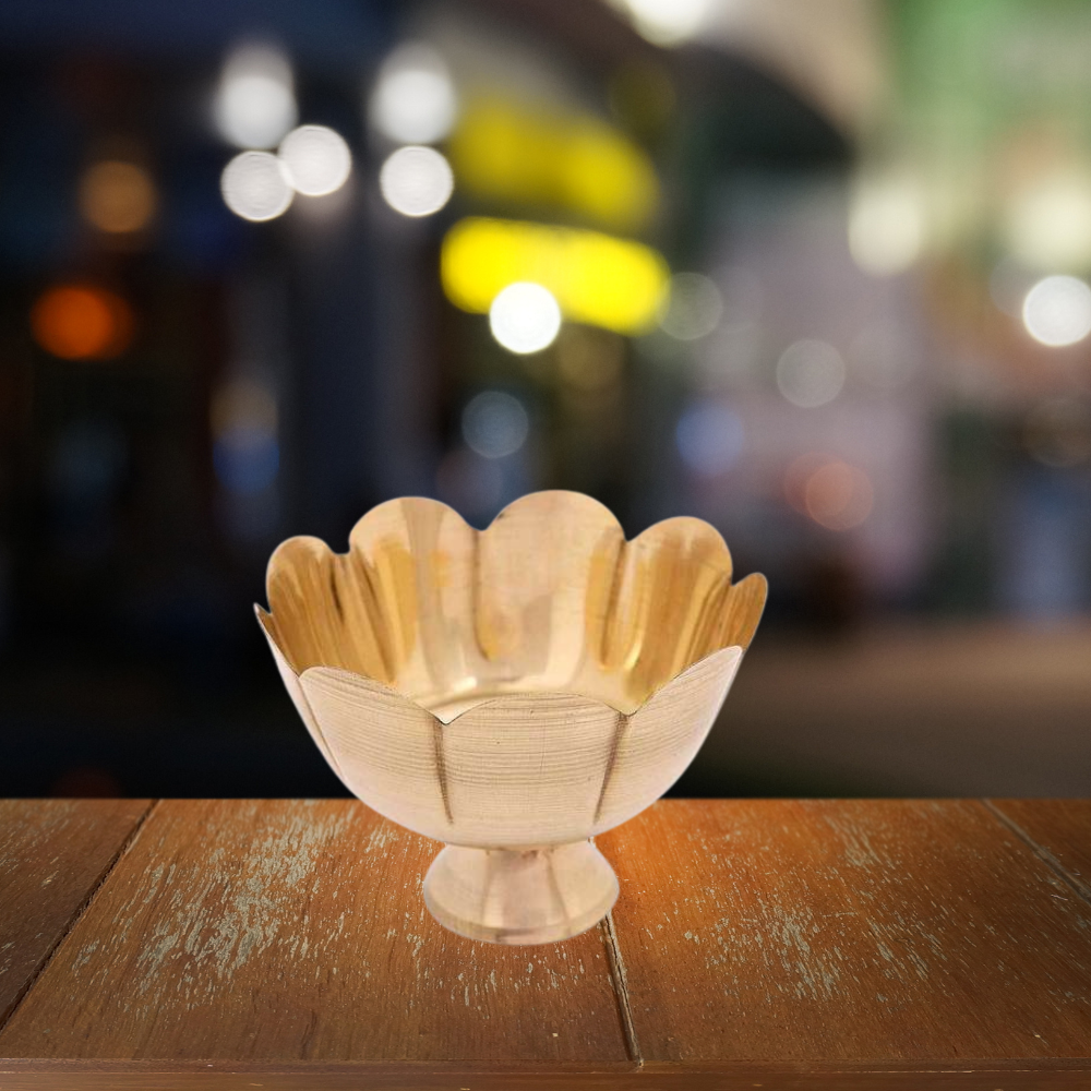 Brass Flower Bowl - Medium 160g - PUSHMYCART