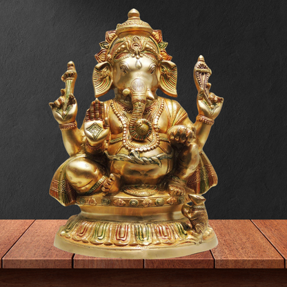 Brass Ganesh Ji Statue 20.2Kg - PUSHMYCART