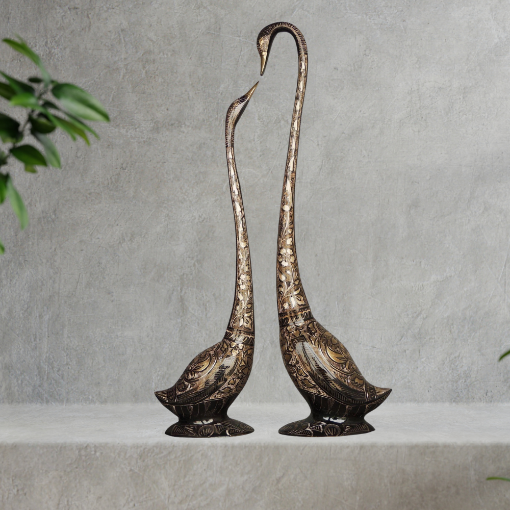 Brass Duck Pair Statue Medium 4.76kg - PUSHMYCART