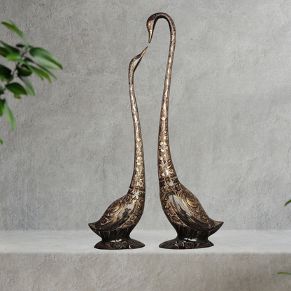 Brass Duck Pair Statue Medium 4.76kg - PUSHMYCART
