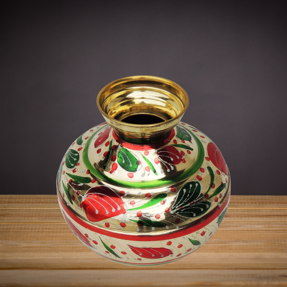Brass Coloured Matka 1.38kg - PUSHMYCART