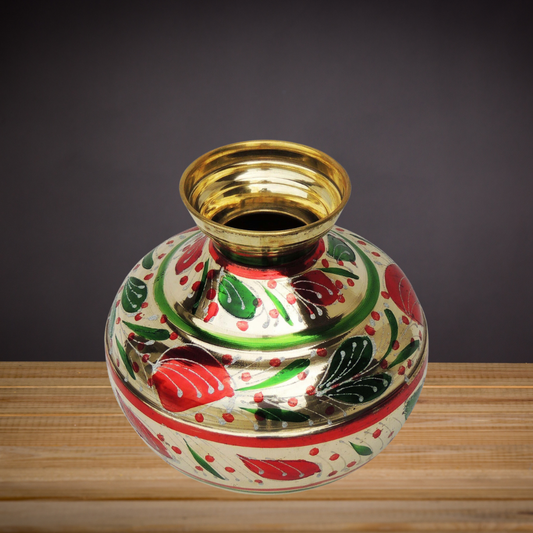 Brass Coloured Matka 1.38kg - PUSHMYCART