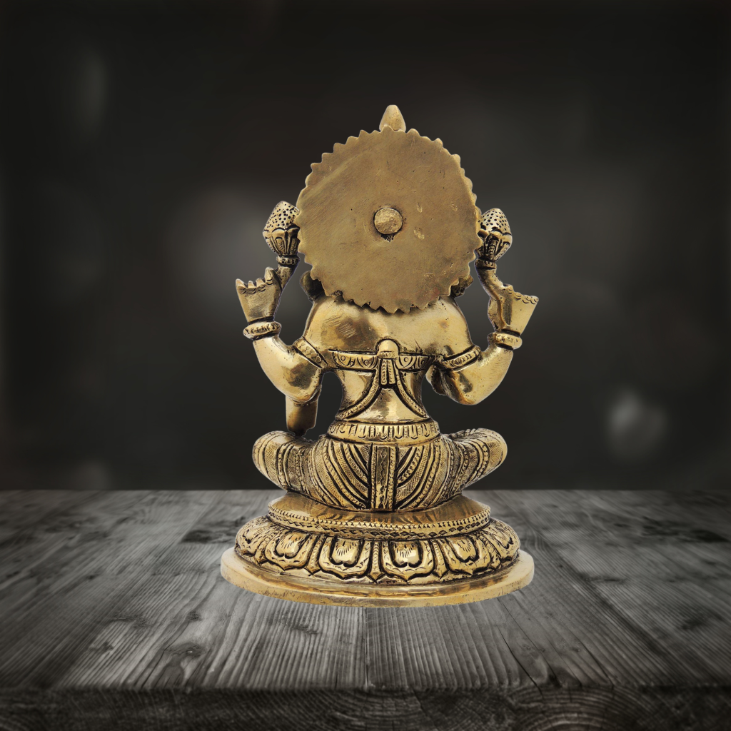 Brass Laxmi Ji Goddess Idol Statue 2.16kg - PUSHMYCART