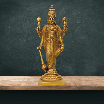 Brass Standing Vishnu Ji Statue 0.63Kg - PUSHMYCART
