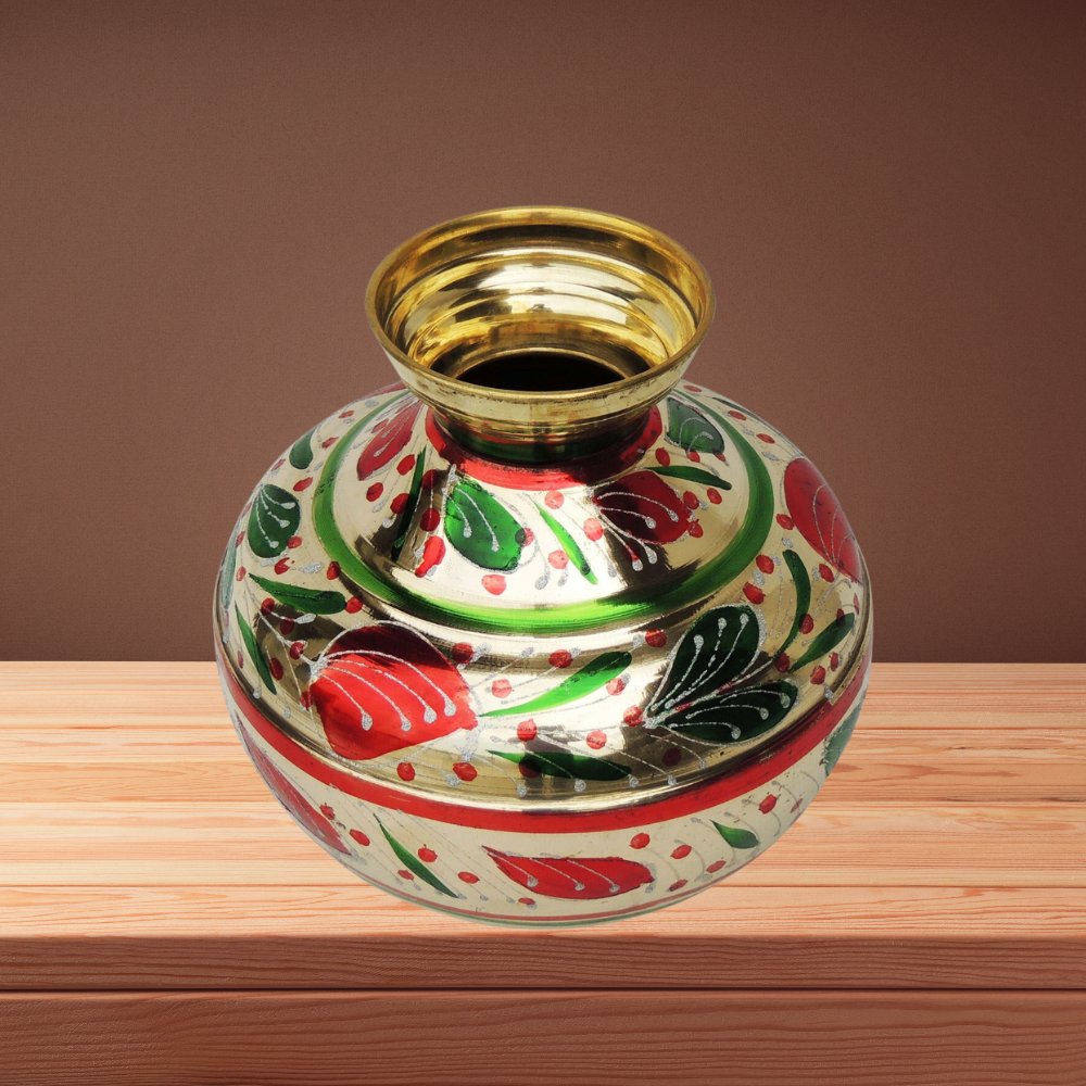 Brass Coloured Matka 1.38kg - PUSHMYCART