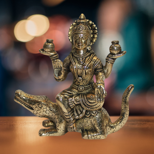 Brass Ganga Devi Statue 1511g - PUSHMYCART