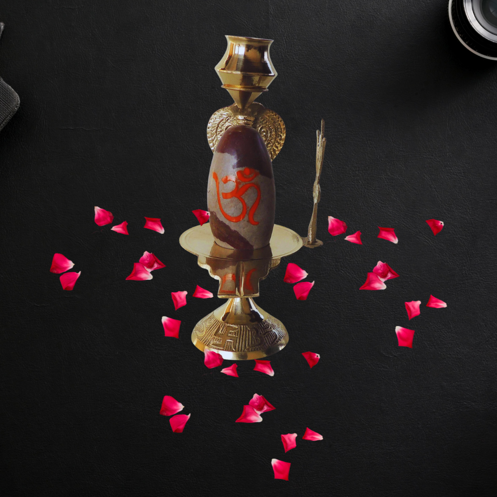 Brass Nav Dev Shiv Ling 0.3Kg - PUSHMYCART