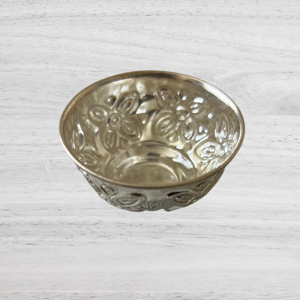 Pure Silver Flower Bowl 13 grams - PUSHMYCART