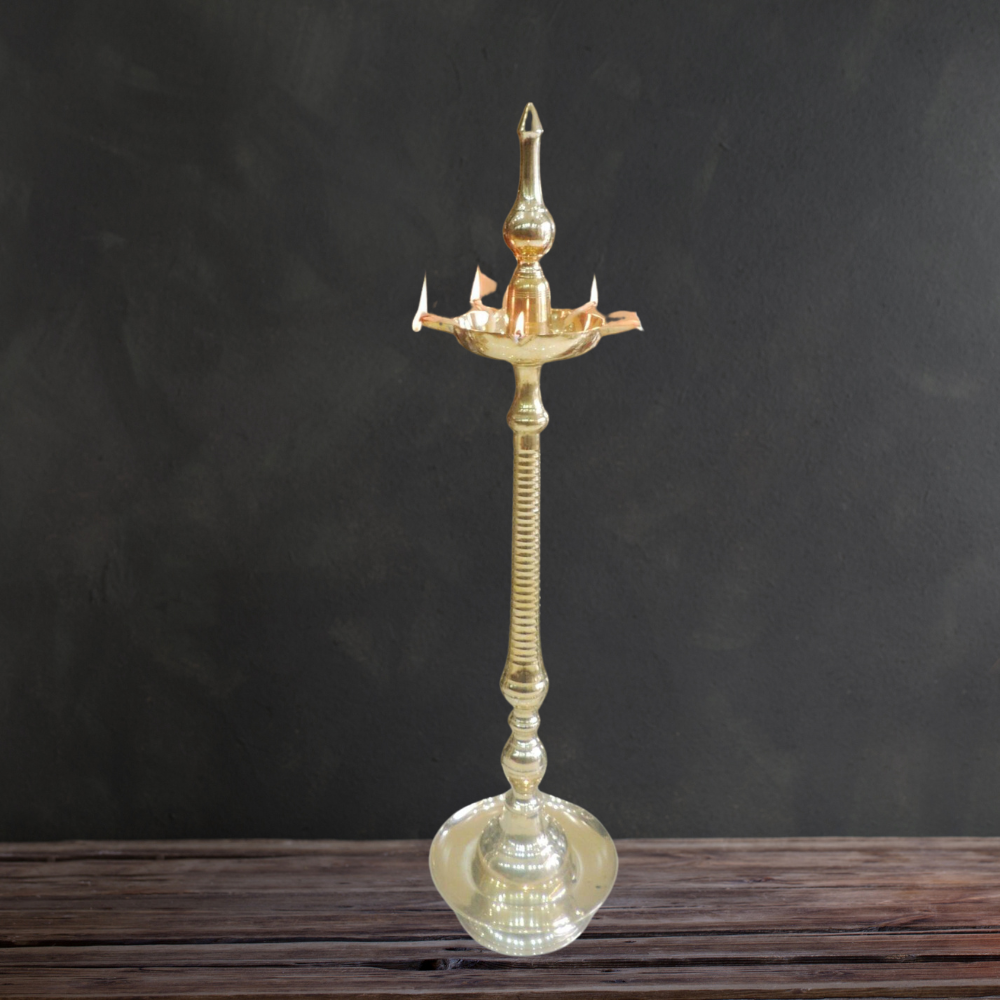 Brass Kerala Fancy Oil Lamp Deepak 12.5Kg - PUSHMYCART