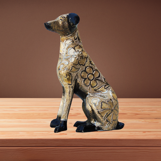 Brass Showpiece Dog Statue 1.031kg - PUSHMYCART