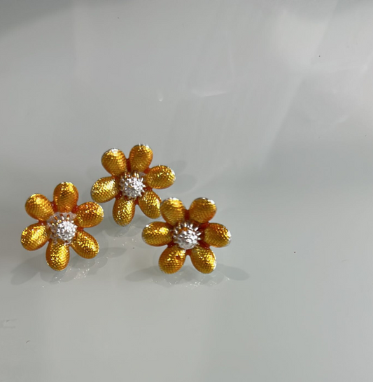 Pure Silver Yellow Color Flowers 9g (Pack of 3) - PUSHMYCART