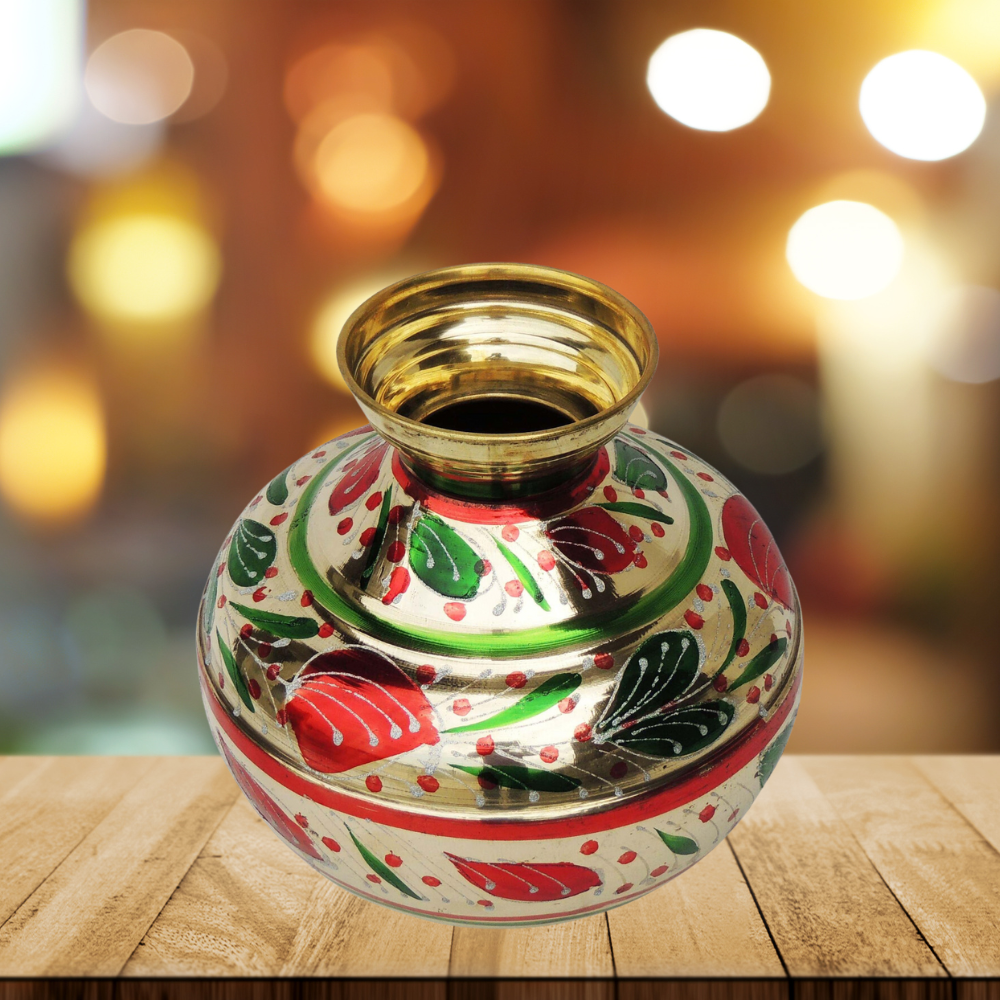 Brass Coloured Matka 1.38kg - PUSHMYCART