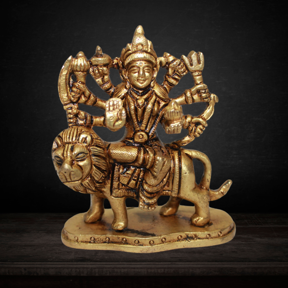 Brass Durga Ji Goddess Idol Statue 360g - PUSHMYCART