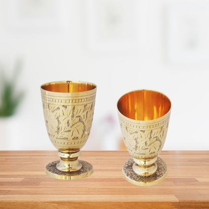 Pure Brass Glass 0.28Kg(Pack of 12) - PUSHMYCART
