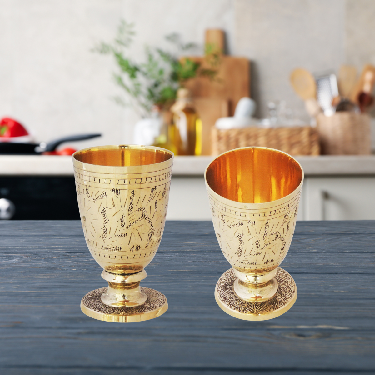 Pure Brass Glass 0.28Kg(Pack of 12) - PUSHMYCART