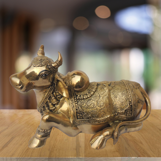 Brass Nandi Statue 18kg - PUSHMYCART