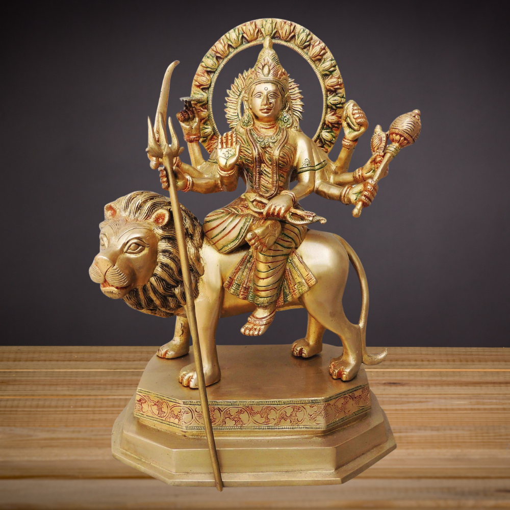 Brass Durga Ji Goddess Idol Statue 9.4Kg - PUSHMYCART