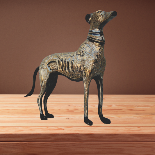 Brass Showpiece Dog Statue 1.24kg - PUSHMYCART