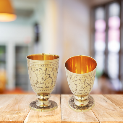Pure Brass Glass 0.28Kg(Pack of 12) - PUSHMYCART