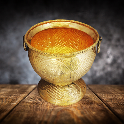 Brass Planter Pot Gamala Chatai 2.93Kg - PUSHMYCART