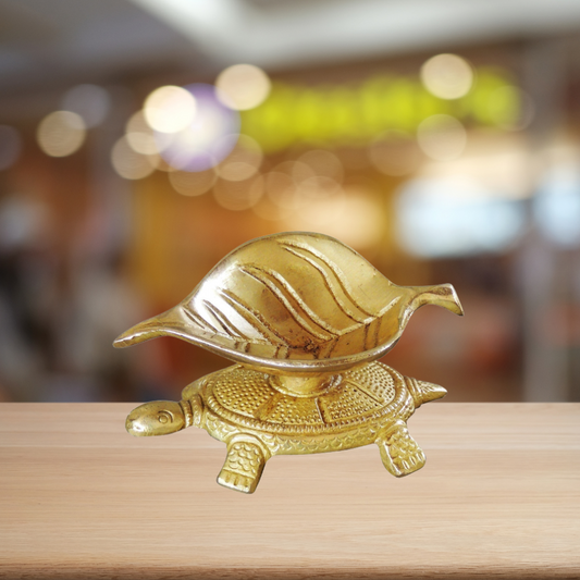 Brass Decorative Tortoise Deepak 0.12kg - PUSHMYCART