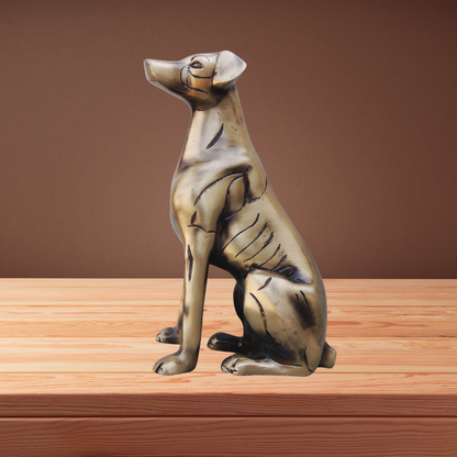 Brass Sitting Dog Statue 1.27kg - PUSHMYCART