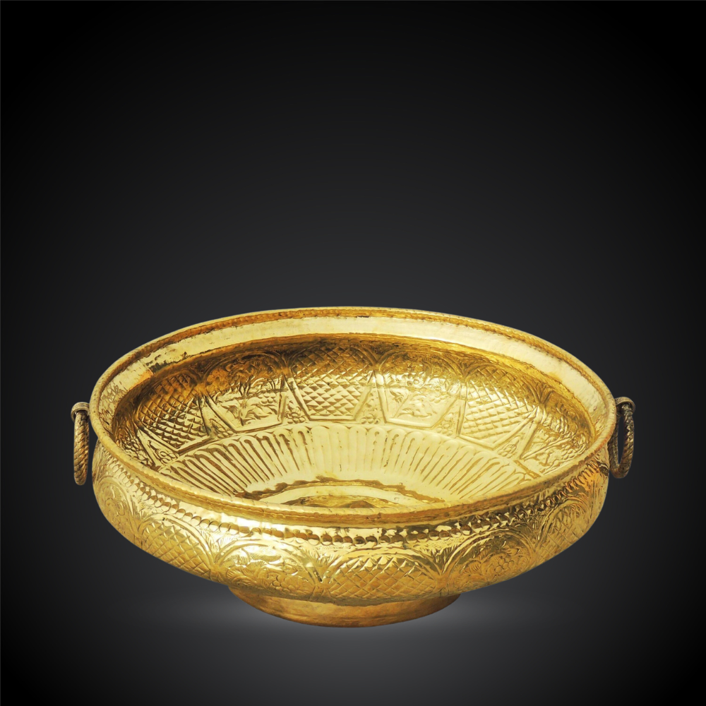 Brass Urli With Handwork 8.65Kg - PUSHMYCART