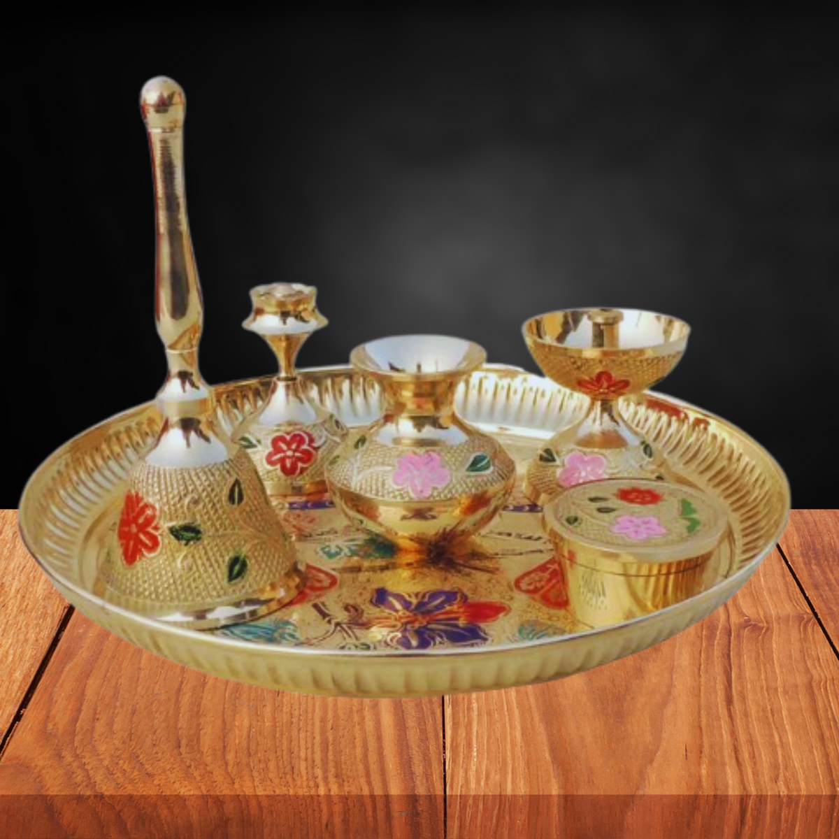 Brass Puja Thali Set - PUSHMYCART