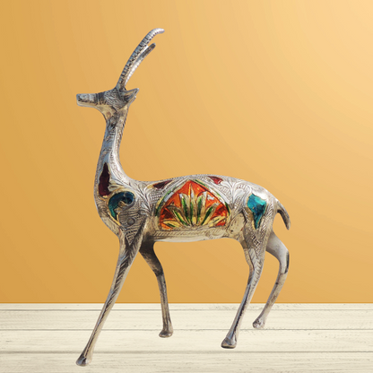 Brass Showpiece Deer Statue 0.62kg - PUSHMYCART