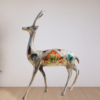 Brass Showpiece Deer Statue 0.62kg - PUSHMYCART
