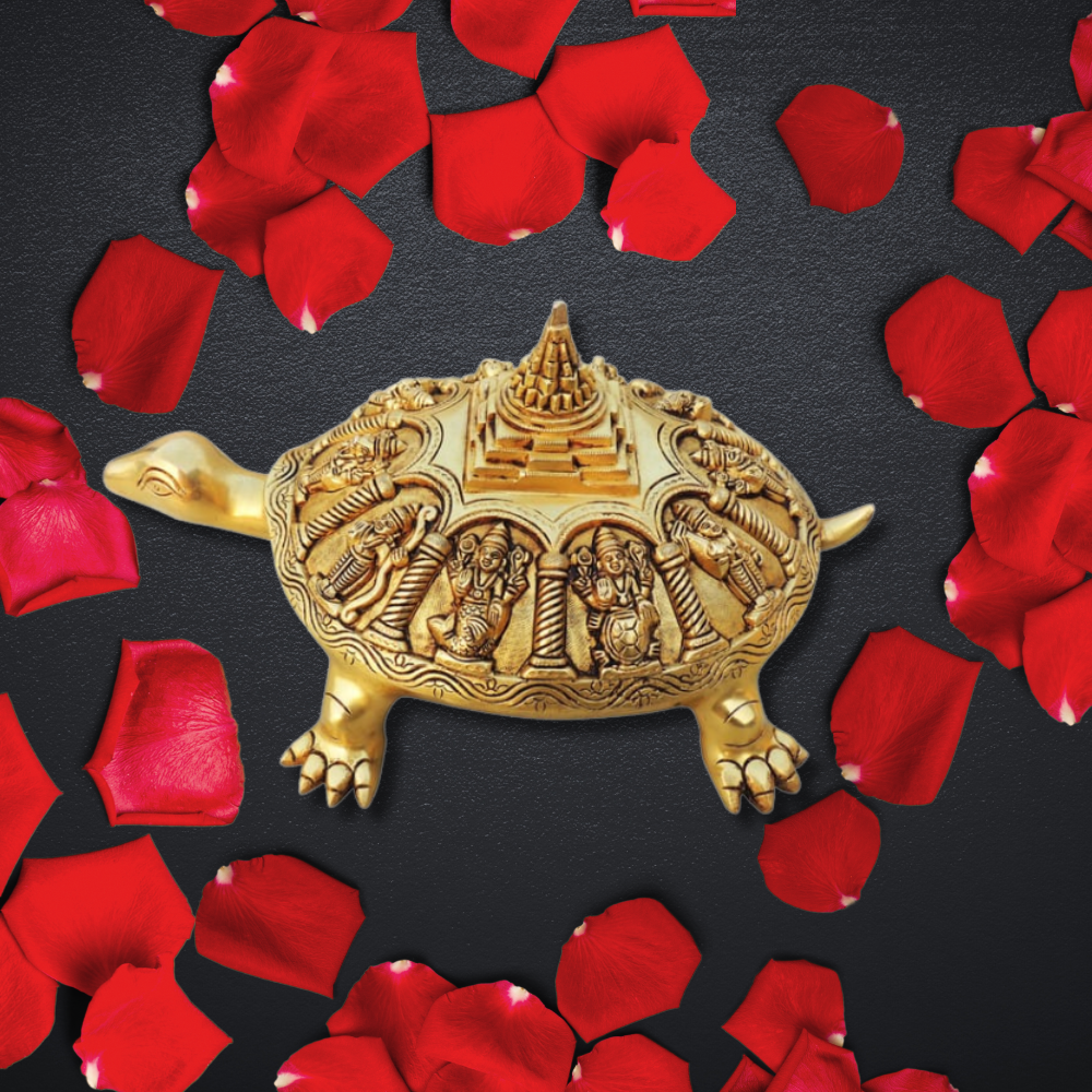 Brass Tortoise with Yantra Idol 5.6kg - PUSHMYCART