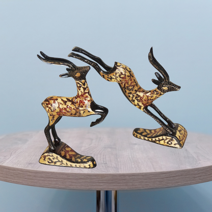 Brass Showpiece Running Deer Statue 0.44kg - PUSHMYCART